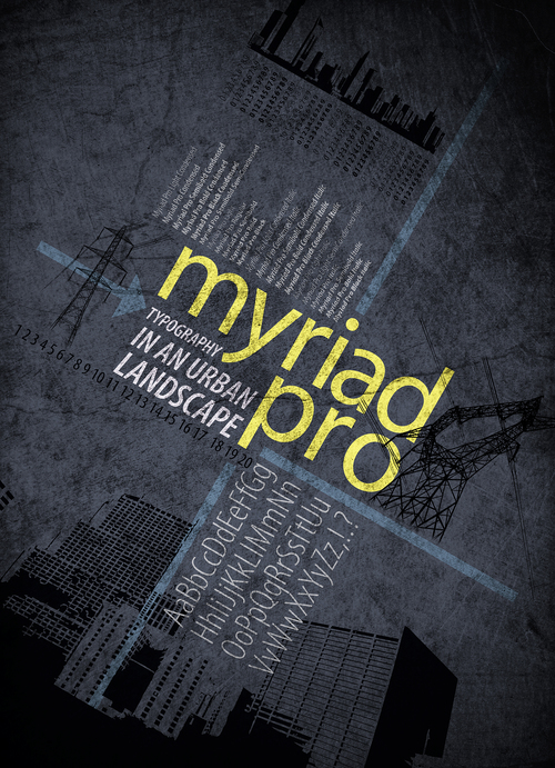 Пример шрифта Myriad Pro SemiCondensed #1