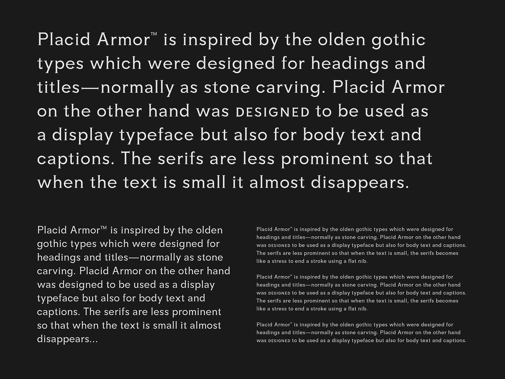 Пример шрифта Placid Armor #5