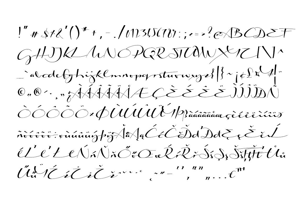 Пример шрифта Biloxi Calligraphy #2