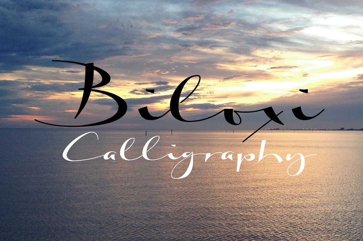 Пример шрифта Biloxi Calligraphy #1