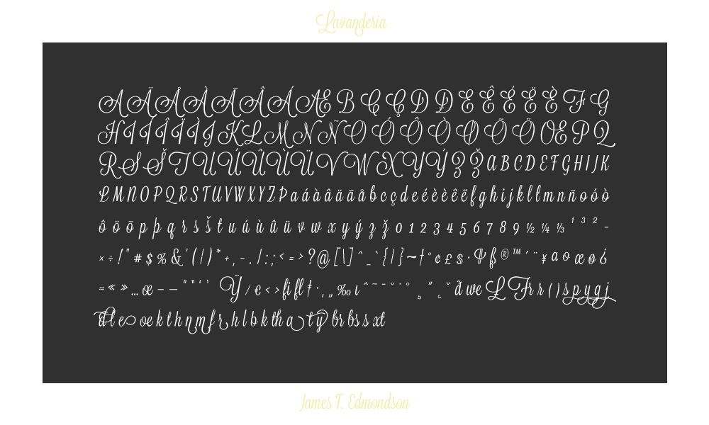Пример шрифта Lavanderia #6