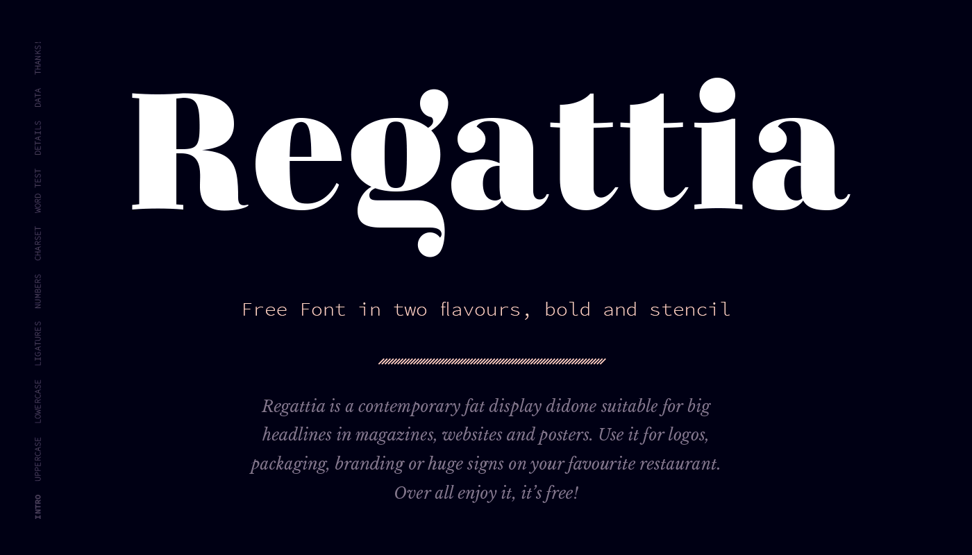 Пример шрифта Regattia #1