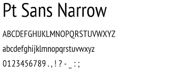 Пример шрифта PT Sans Narrow #2