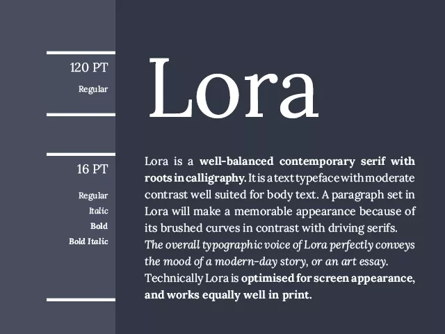 Пример шрифта Lora #2