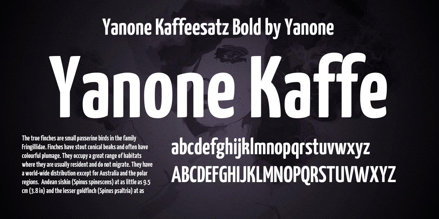 Пример шрифта Yanone Kaffeesatz #1