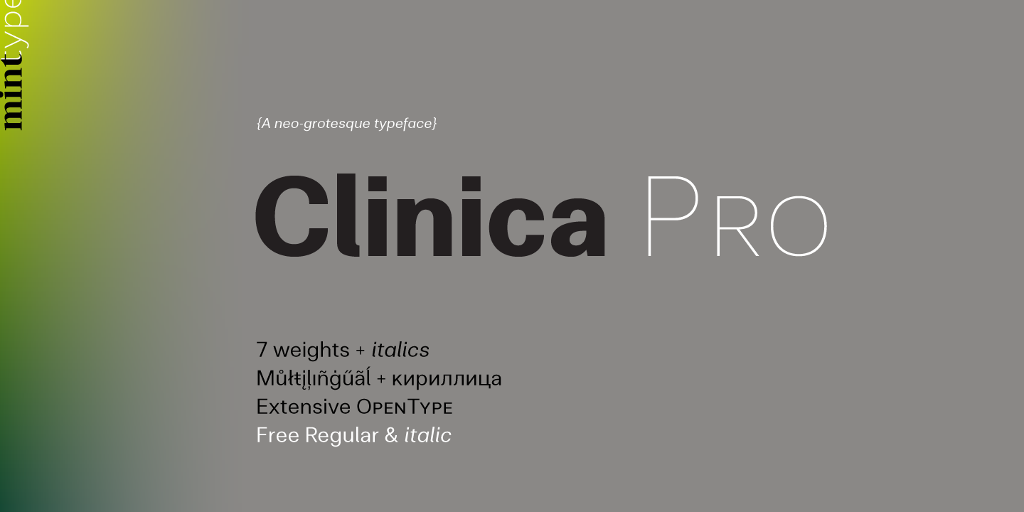 Пример шрифта Clinica Pro #2