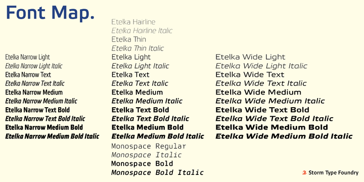Пример шрифта Etelka #3