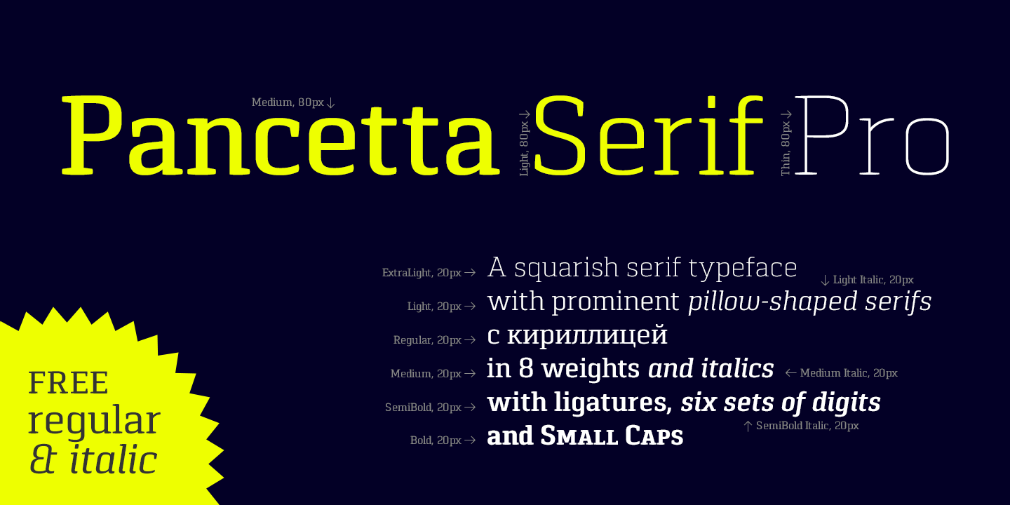Пример шрифта Pancetta Serif Pro #2