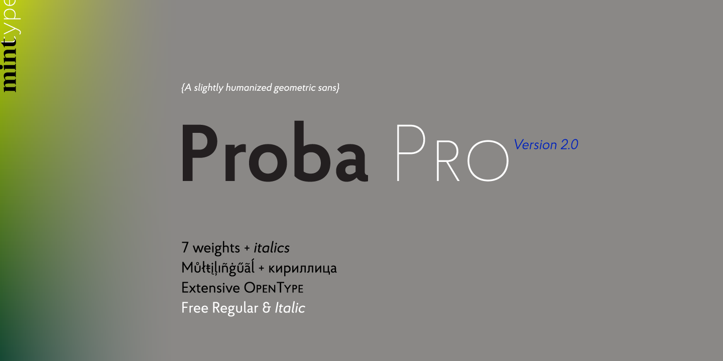 Пример шрифта Proba Pro #1