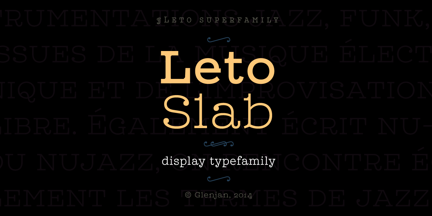 Пример шрифта Leto Slab Condensed #3