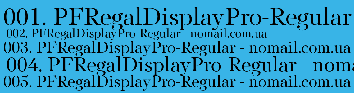Пример шрифта PF Regal Display Pro #1
