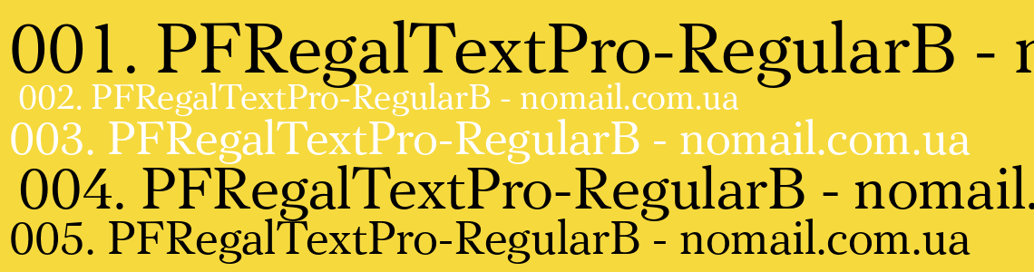 Пример шрифта PF Regal Text Pro #1