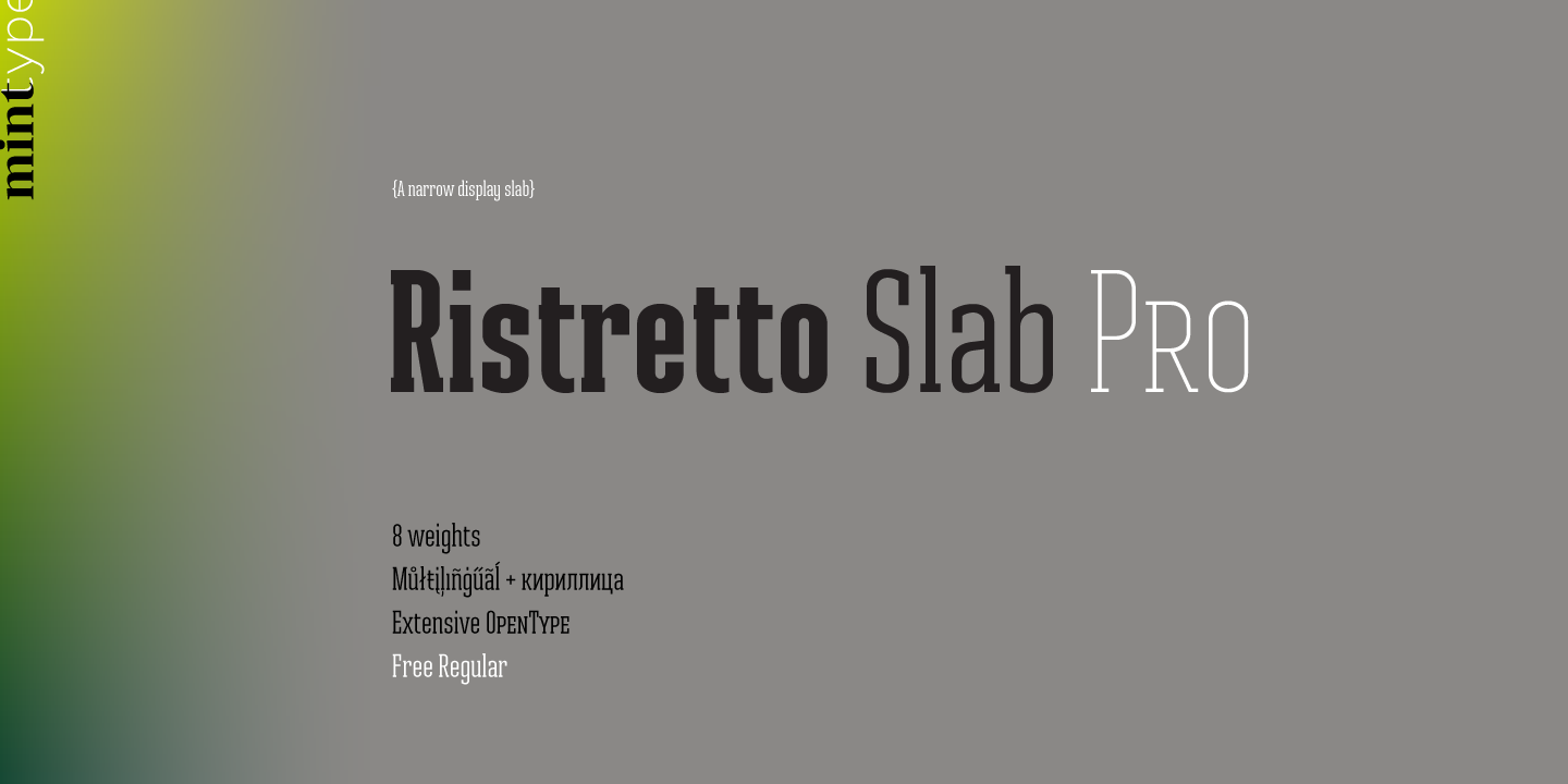 Пример шрифта Ristretto Slab Pro #1