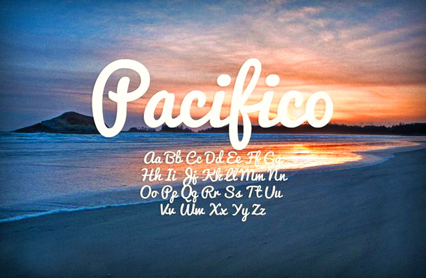 Пример шрифта Pacifico #1