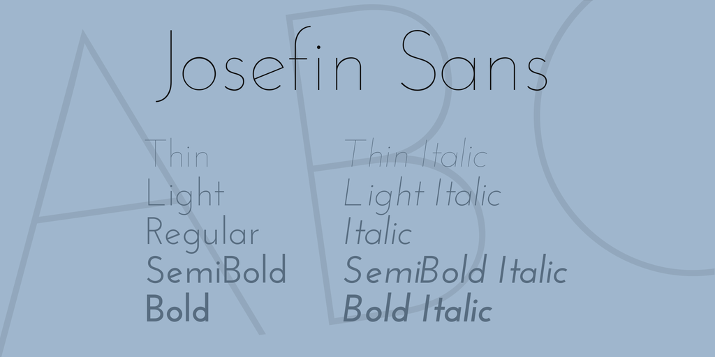 Пример шрифта Josefin Sans #1