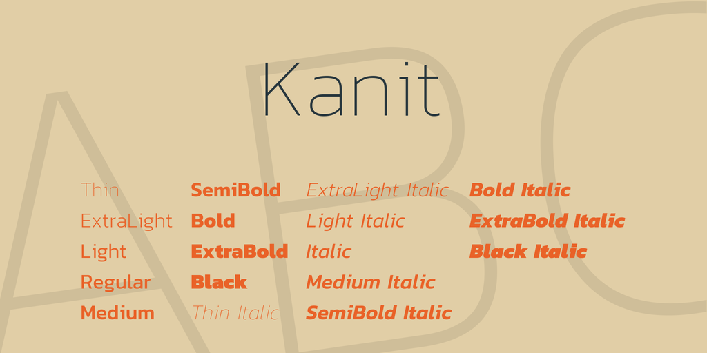 Пример шрифта Kanit #1