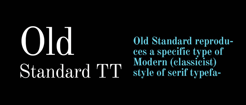 Пример шрифта Old Standard TT #1