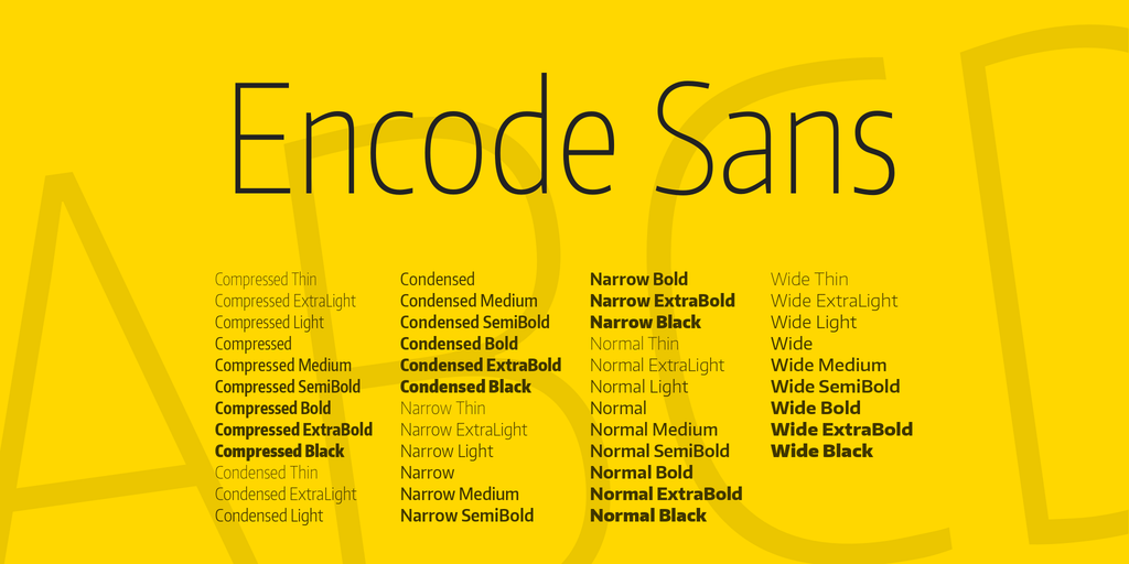 Пример шрифта Encode Sans Condensed #1