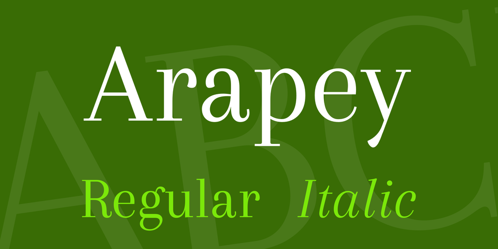 Пример шрифта Arapey #1