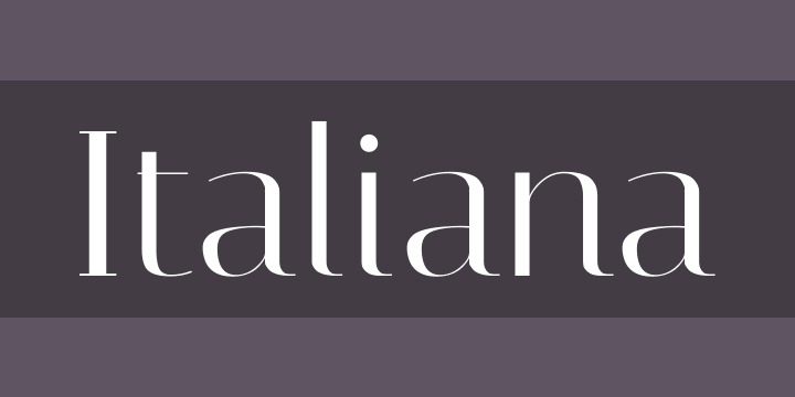 Пример шрифта Italiana #1