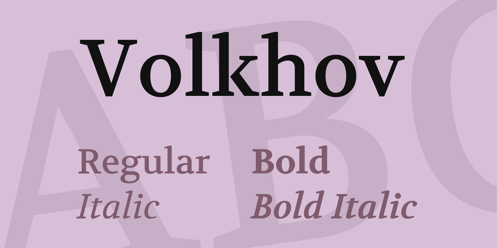 Пример шрифта Volkhov #1