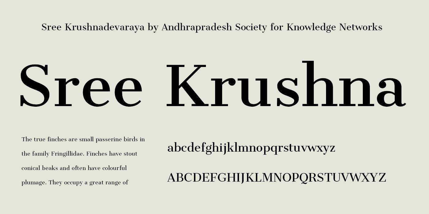 Пример шрифта Sree Krushnadevaraya #1