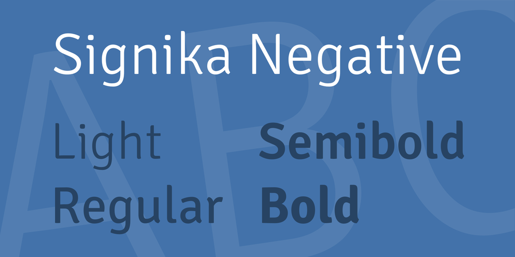 Пример шрифта Signika Negative #1