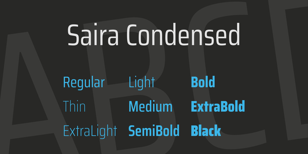 Пример шрифта Saira Extra Condensed #1