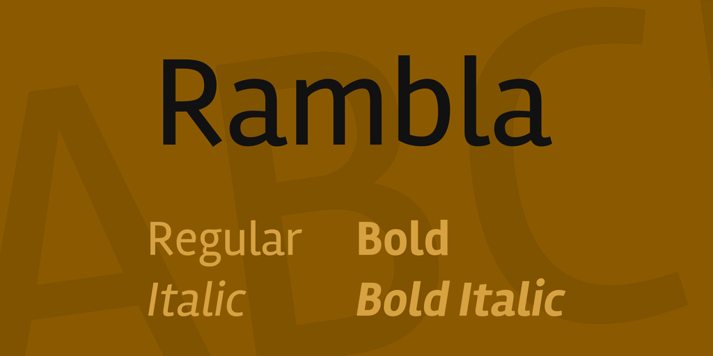 Пример шрифта Rambla #1