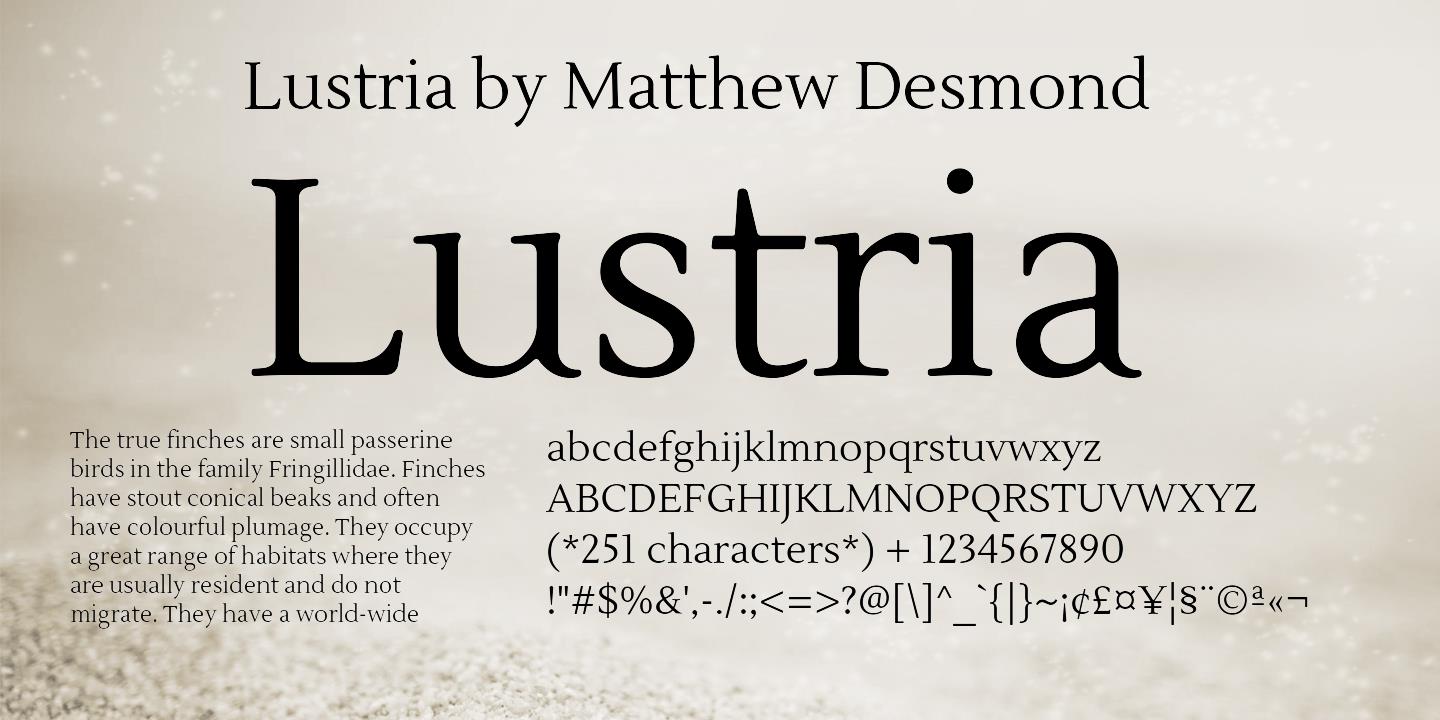 Пример шрифта Lustria #1