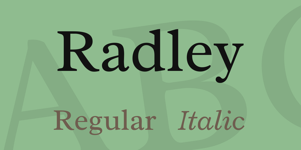 Пример шрифта Radley #1