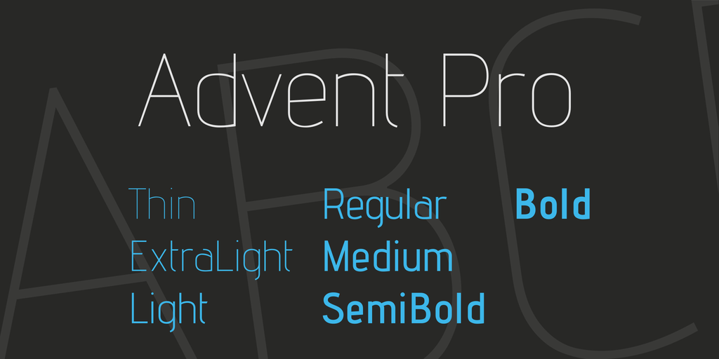 Пример шрифта Advent Pro #1