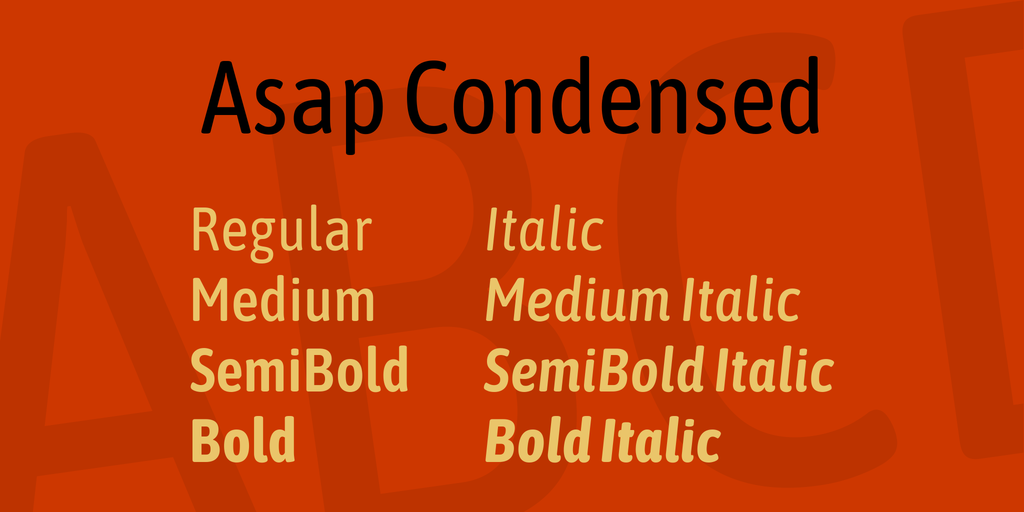 Пример шрифта Asap Condensed #1