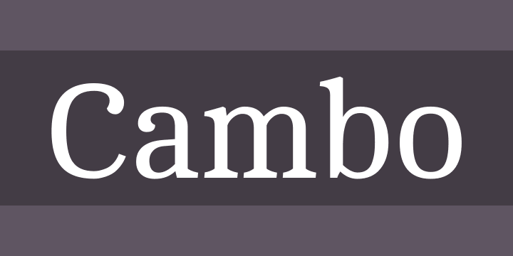Пример шрифта Cambo #1