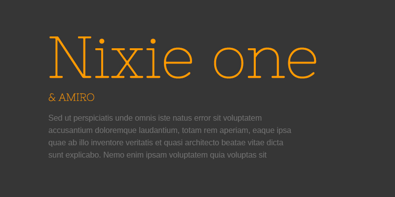 Пример шрифта Nixie One #1