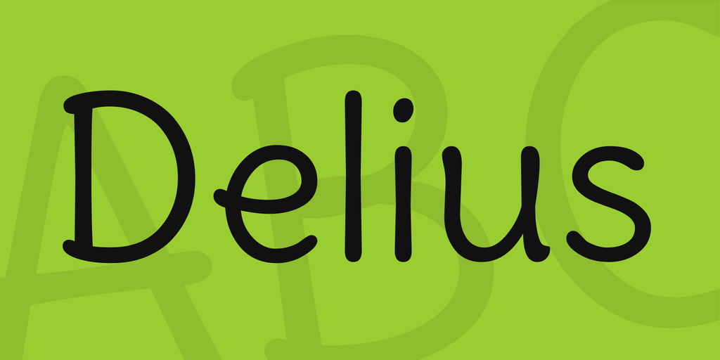Пример шрифта Delius #1
