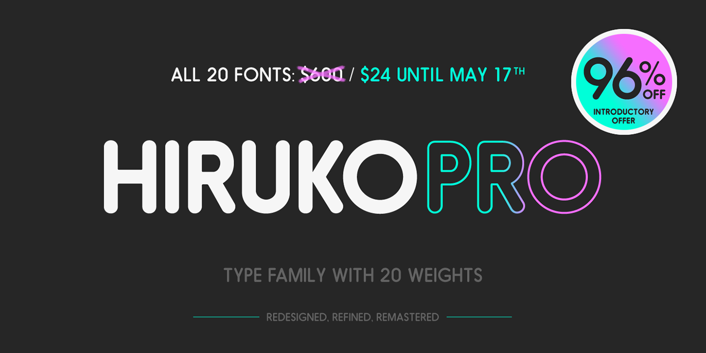 Пример шрифта Hiruko Pro #1