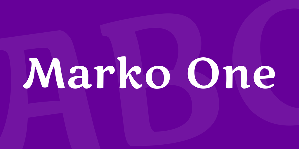 Пример шрифта Marko One #1