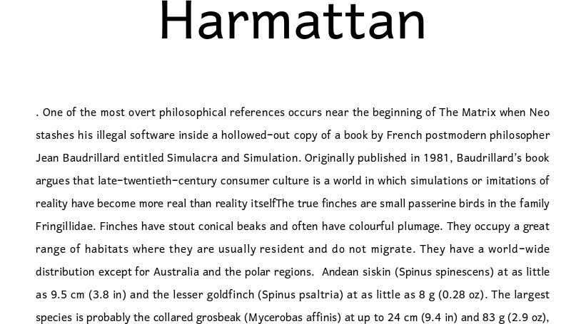 Пример шрифта Harmattan #1