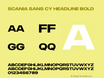 Пример шрифта Scania Sans CY #1