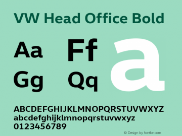 Пример шрифта VW Head Office #1