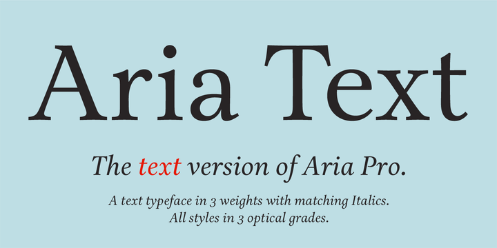 Пример шрифта Aria Pro #1
