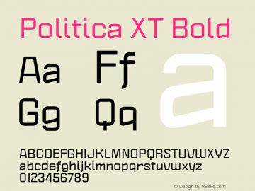Пример шрифта Politica XT #1