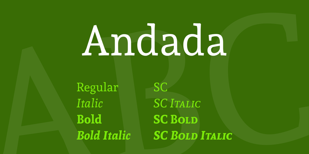 Пример шрифта Andada #1