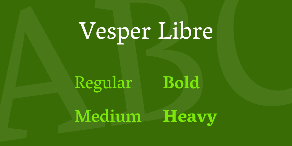 Пример шрифта Vesper Libre #1
