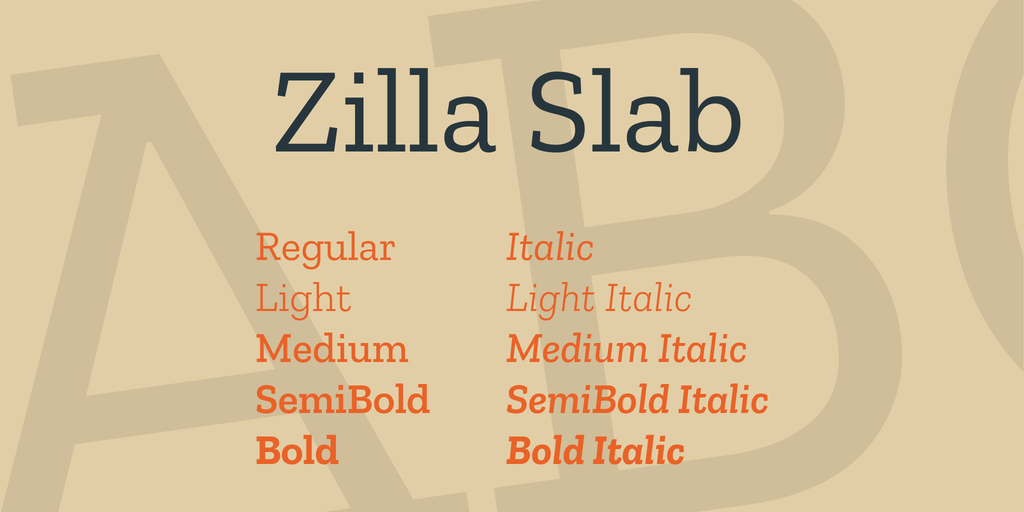 Пример шрифта Zilla Slab #1