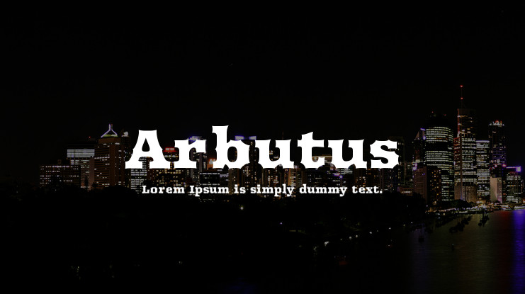 Пример шрифта Arbutus #1
