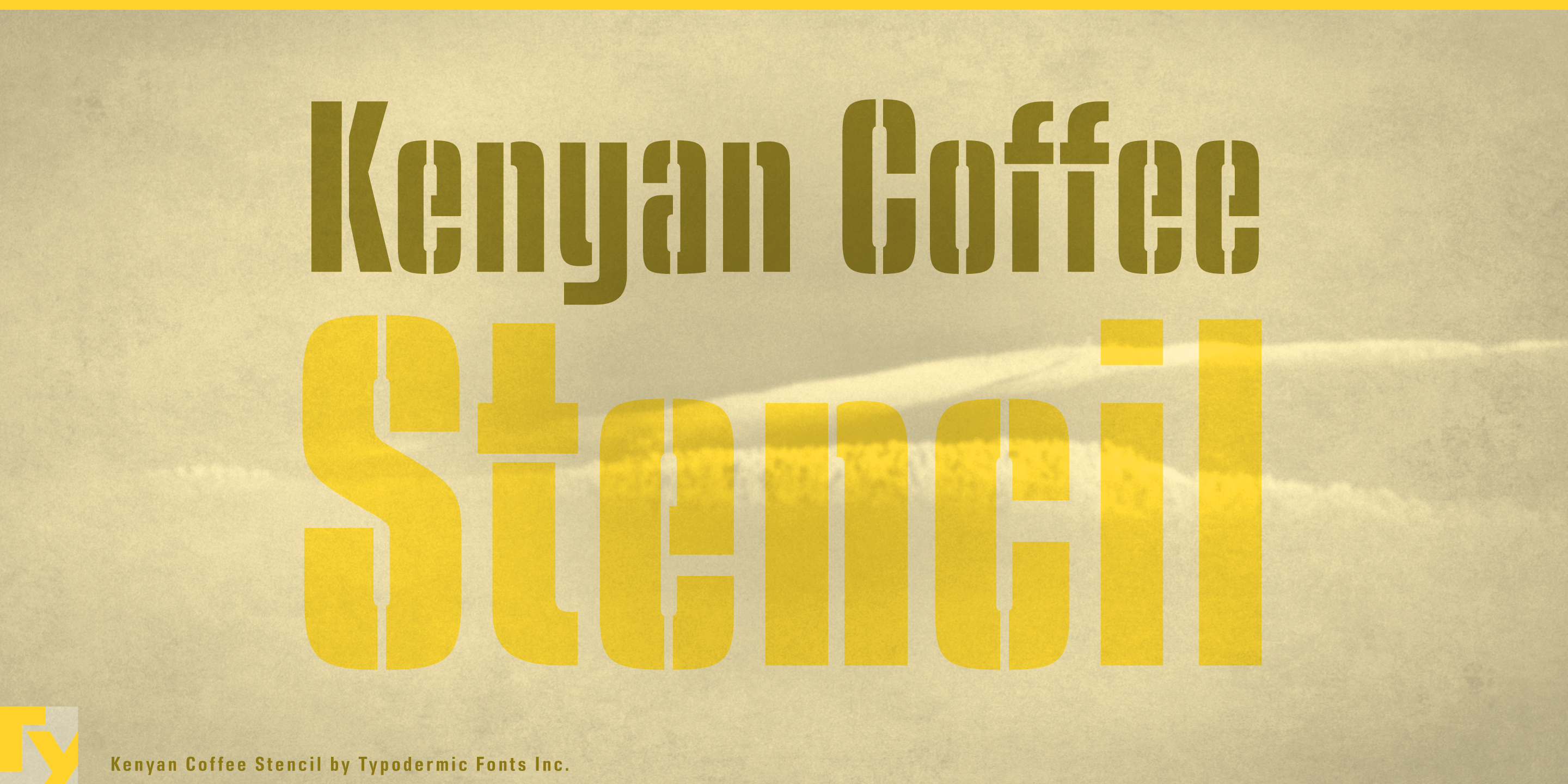 Пример шрифта Kenyan Coffee Stencil #1