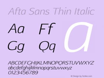 Пример шрифта Afta Sans #2