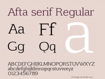 Пример шрифта Afta Serif #2